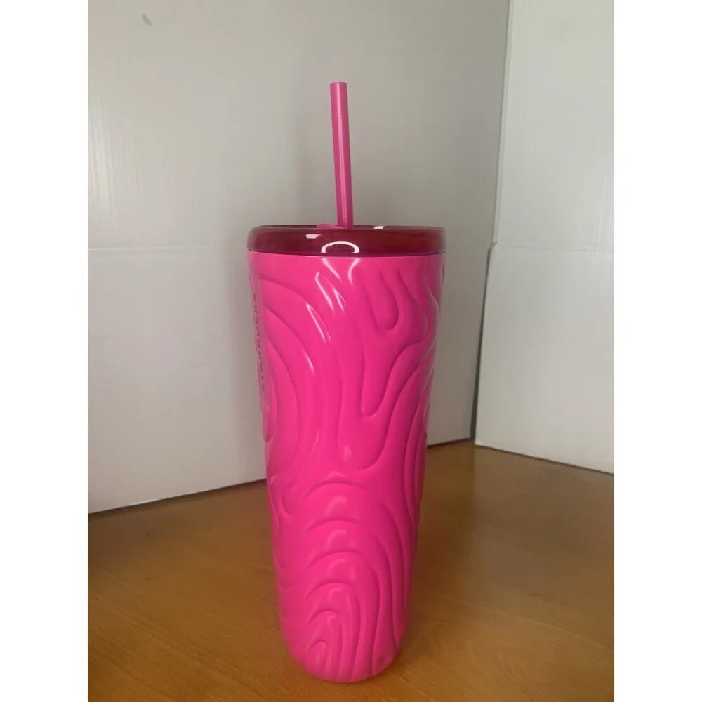 Starbucks Summer 2025 Vibrant Pink Swirl Hot/ Cold SS Venti Tumbler